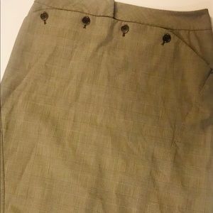 Gently used grayish brown plaid fishtail skirt